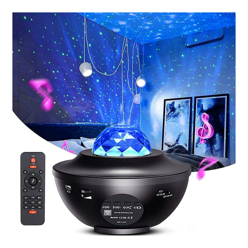 Luminária LED Starry Projetor Light BLXK01 com Controle Remoto, USB e