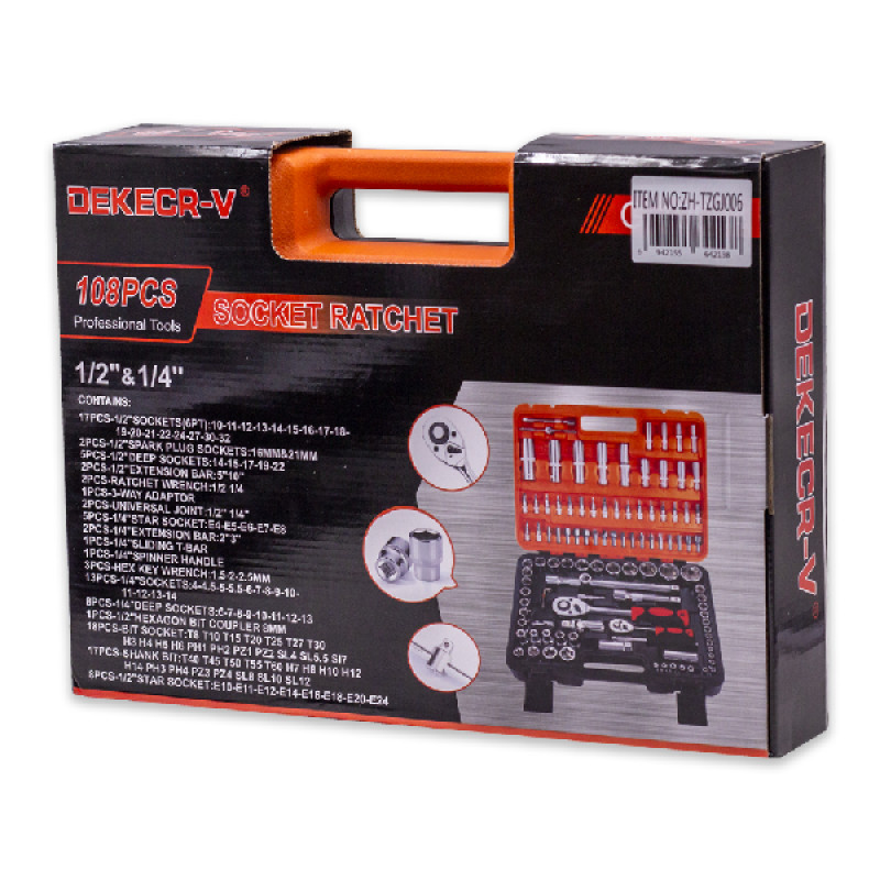 Kit de Ferramenta Dekecr-v ZH-TZGJ006 Com 108 Peças