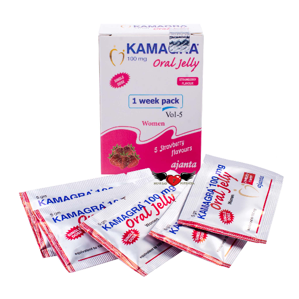 Geléia Oral Estimulante Kamagra Oral Jelly 5 Saches sabor morango