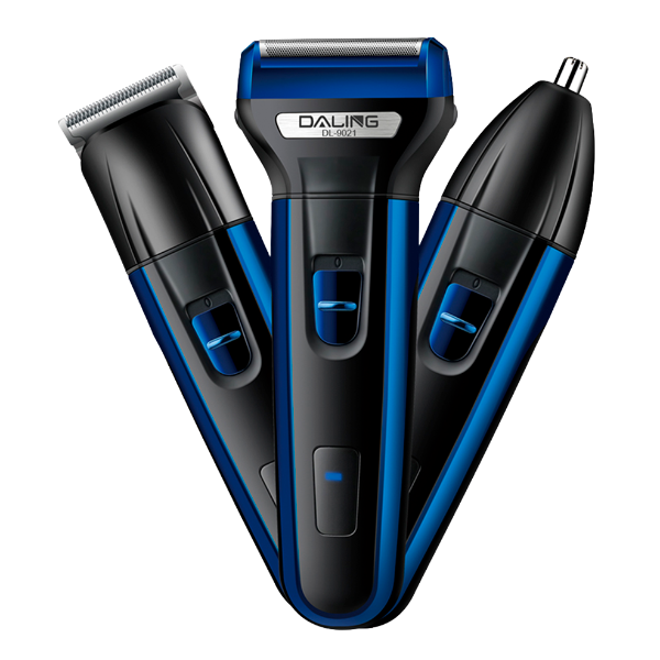 Anúncio: Kit Barbeador / Aparador de Cabelo Daling DL-9021 / 3 Em 1 / Recarregavel - Preto/Azul