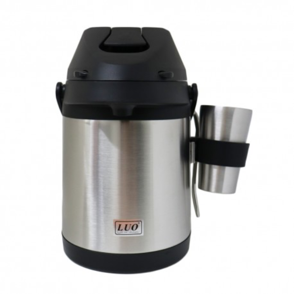Anúncio: Kit Garrafa Termica Luo LU-4992 De Aço Inoxidavel / 2.5 Litros + Cuia - Inox/Preto