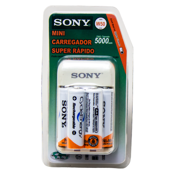 Anúncio: Carregador de Pilhas Sony BCG W-50 Com 4 Pilhas Inclusas Recarregavel / 5000Mah / AA