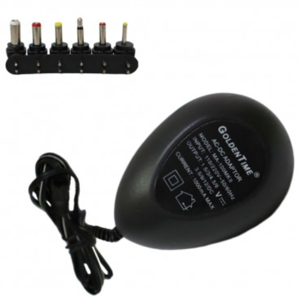 Anúncio: Fonte de Alimentaçao Universal Goldentime MA-100MKII Com 6 Conectores / 1000Mah / 100-240V 50/60HZ - Preto