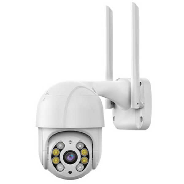 Anúncio: Camera de Segurança Smart WiFi Outdoor A8 Turbo Com 2 Antenas / 6MP / 360º / Microfone / Alarma / Detecçao Humana / App Icsee - Branco